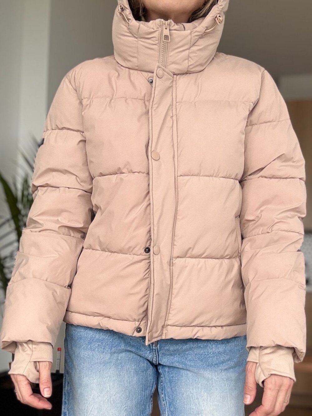 BCBG Generation Blush Pink Hooded Puffer Jacket Size S
